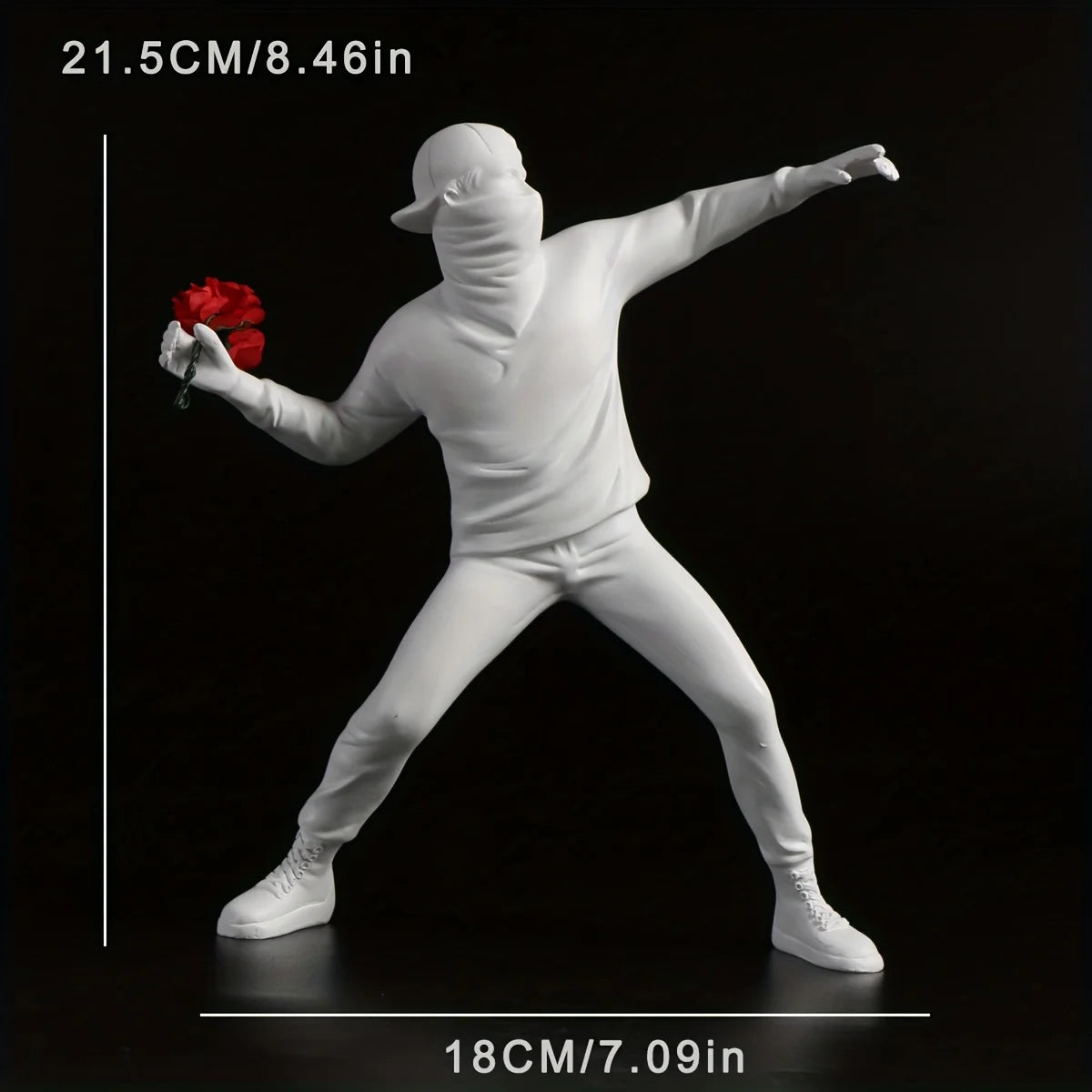 1 pc Resin Banksy Sculptures Flower Thrower Statue Bomber Home Decoration Desk Accessories Collectible Figurine Decorative Inter
