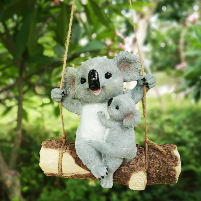 1pc Creative Climbing Rope Squirrel Figurine - Perfect forGarden & Outdoor Decoration!