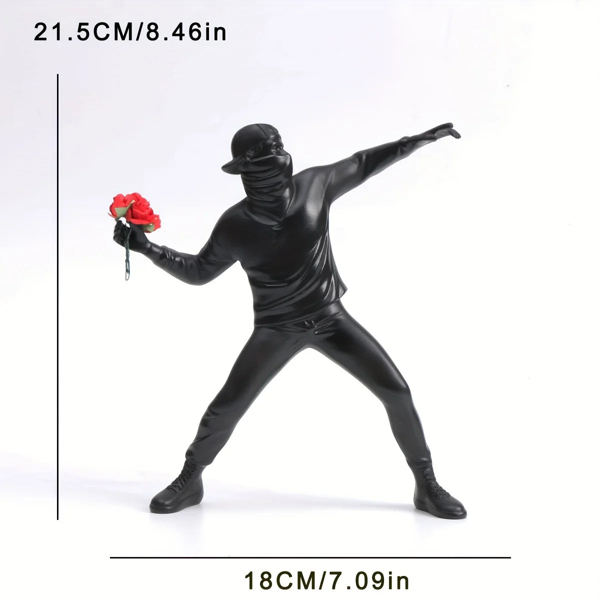 1 pc Resin Banksy Sculptures Flower Thrower Statue Bomber Home Decoration Desk Accessories Collectible Figurine Decorative Inter